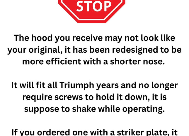 Triumph Hood (fits Triumph models Serial #10501-14150)