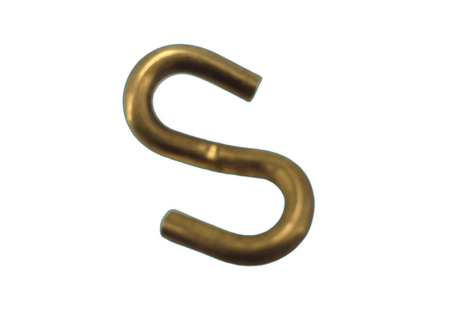 Brass S Hook w/Bend
