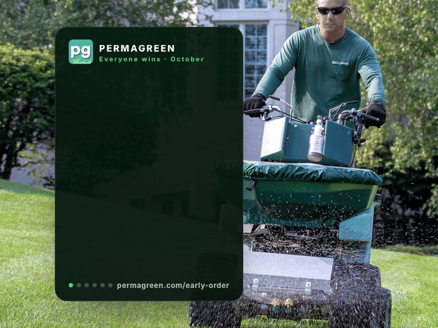 Everyone wins this October at PermaGreen: get 20% off MSRP plus a $750 parts credit on a new machine ordered by October 31, ask your rep about certified pre-owned Triumphs from $4,000, or enter the Triumph giveaway.
