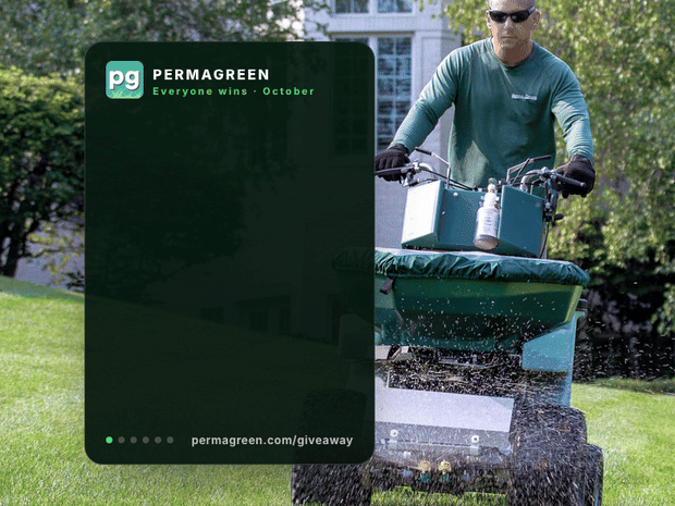 Everyone wins this October at PermaGreen: enter the Triumph giveaway, get 20% off MSRP plus a $750 parts credit on a new machine ordered by October 31, or ask your rep about certified pre-owned Triumphs from $4,000.